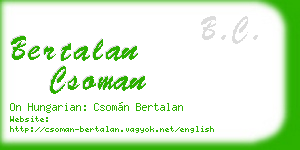 bertalan csoman business card